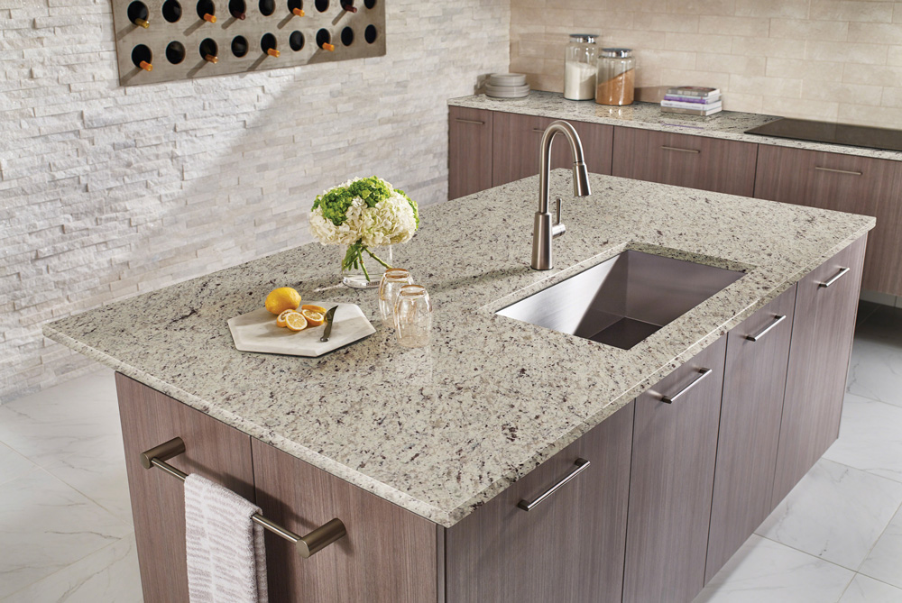 White Ornamental Kitchen Countertop